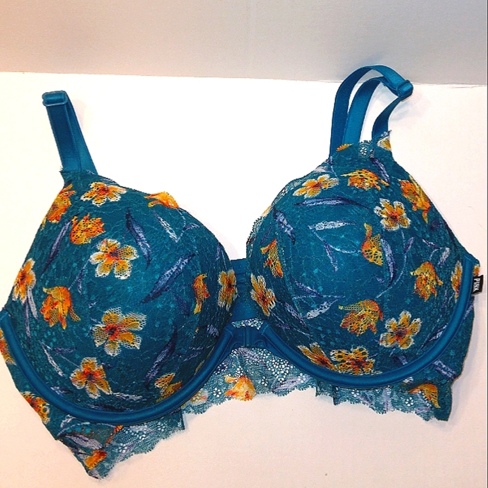 New Victoria's Secret PINK Gorgeous Lacey Date Super Push-Up Bra 36D